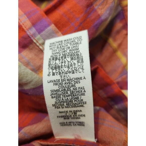 THE GREAT. The Cruise Linen-Blend Top Women's Size 0 Cotton/Linen Orange Purple - Picture 11 of 11